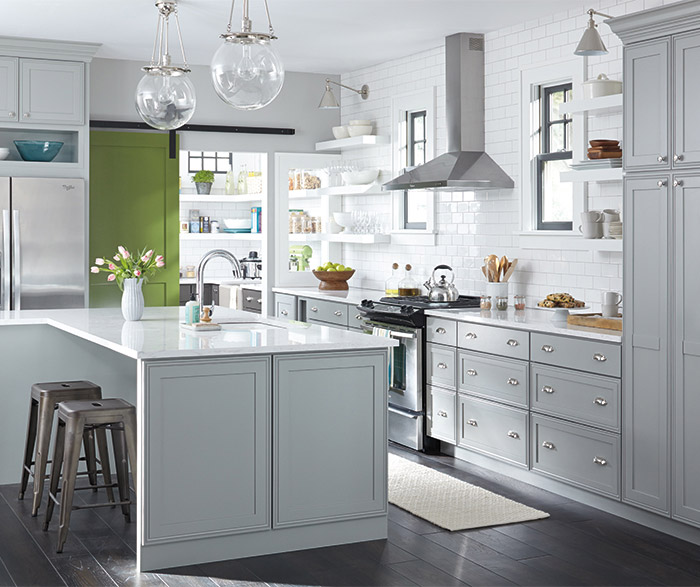 Light gray kitchen clearance cabinets