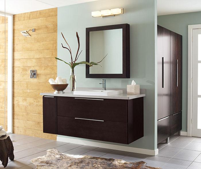 Wall Mounted Bathroom Vanity in Dark Cherry MasterBrand