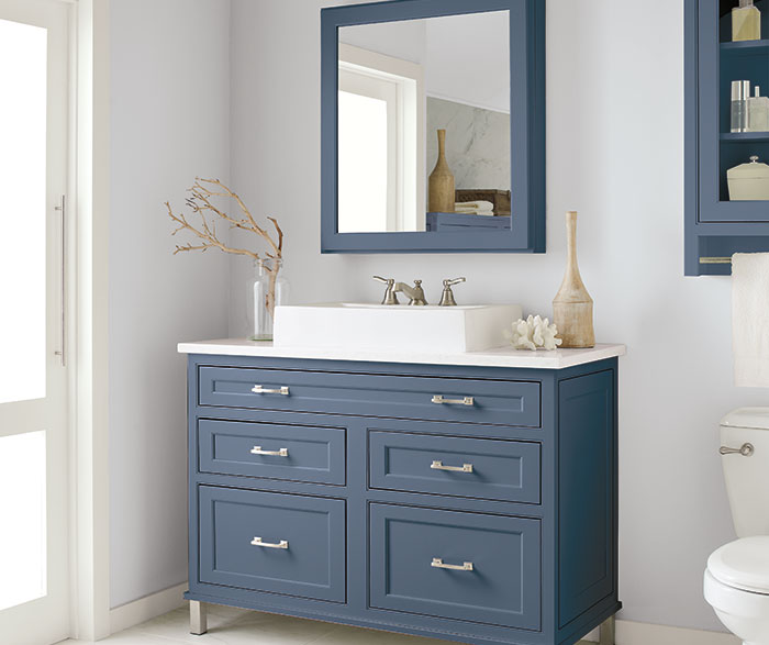Blue bathroom cupboard hotsell
