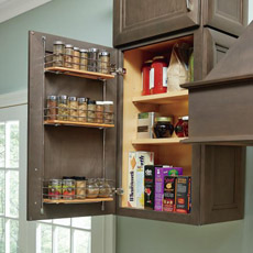 Wall Easy Access Storage Cabinet with door open to show interior storage