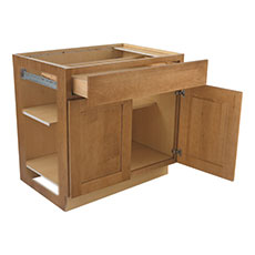 Cabinet without side and top to show box construction