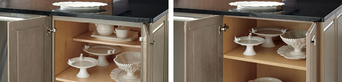 Image showing a framed cabinet on the left and a frameless cabinet on the right