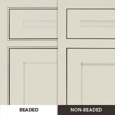 Image showing a beaded inset cabinet door next to a non-beaded door