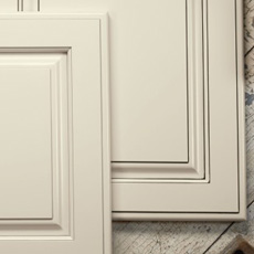 Cabinet doors with penned glazing