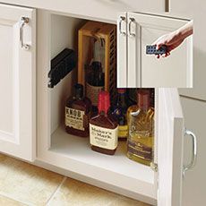 Locking cabinet with remote control