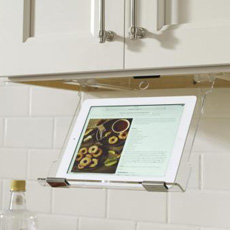 Under-cabinet tablet holder