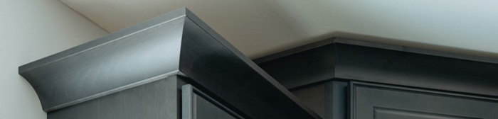 Close-up image of cabinet crown moulding