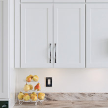 White wall cabinet in kitchen