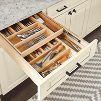 Solid Wood Tiered Cutlery Divider