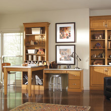 Light Birch cabinets in a contemporary home office