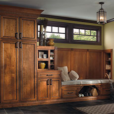 Cherry entryway cabinets