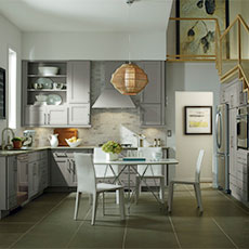 Light gray kitchen cabinets