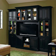 Add flair and functionality with living room cabinets by MasterBrand.