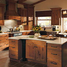 Rustic Hickory kitchen cabinets by MasterBrand