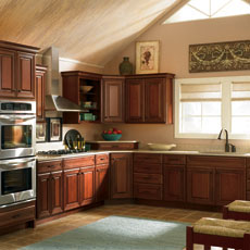 L-shaped kitchen cabinet layout design