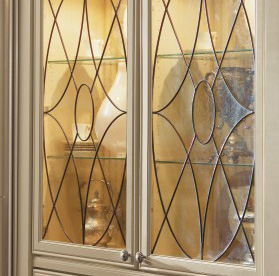 Art glass cabinet door inserts