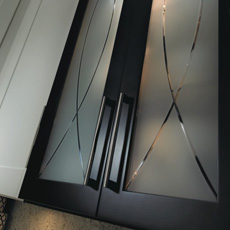 Textured glass cabinet door inserts