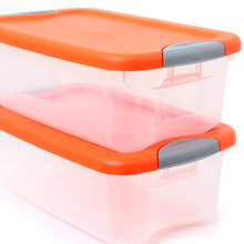 Clear plastic storage containers