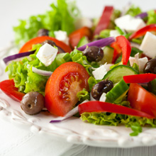 Greek salad in bowl