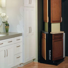 Visit a cabinet showroom to look at cabinetry displays and speak with a kitchen designer.
