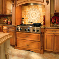 Decora kitchen cabinets with a stovetop