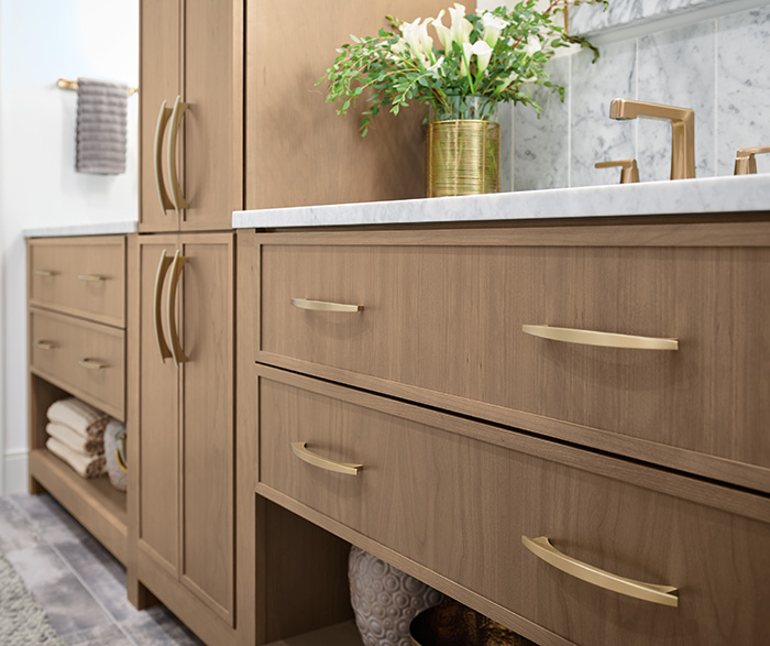 Casual Cherry Woodtone Bathroom Cabinets - MasterBrand