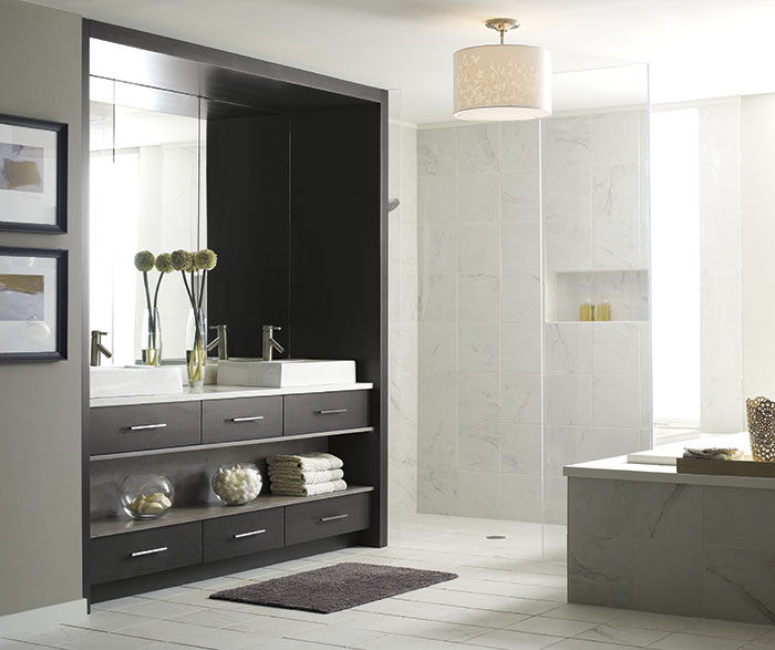 Modern walnut sales bathroom vanity