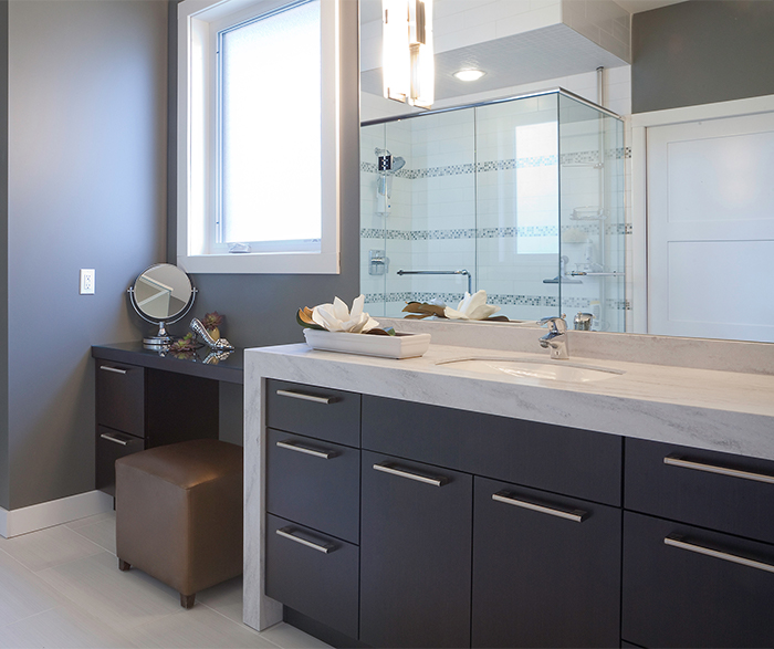 Modern Bathroom With Makeup Vanity