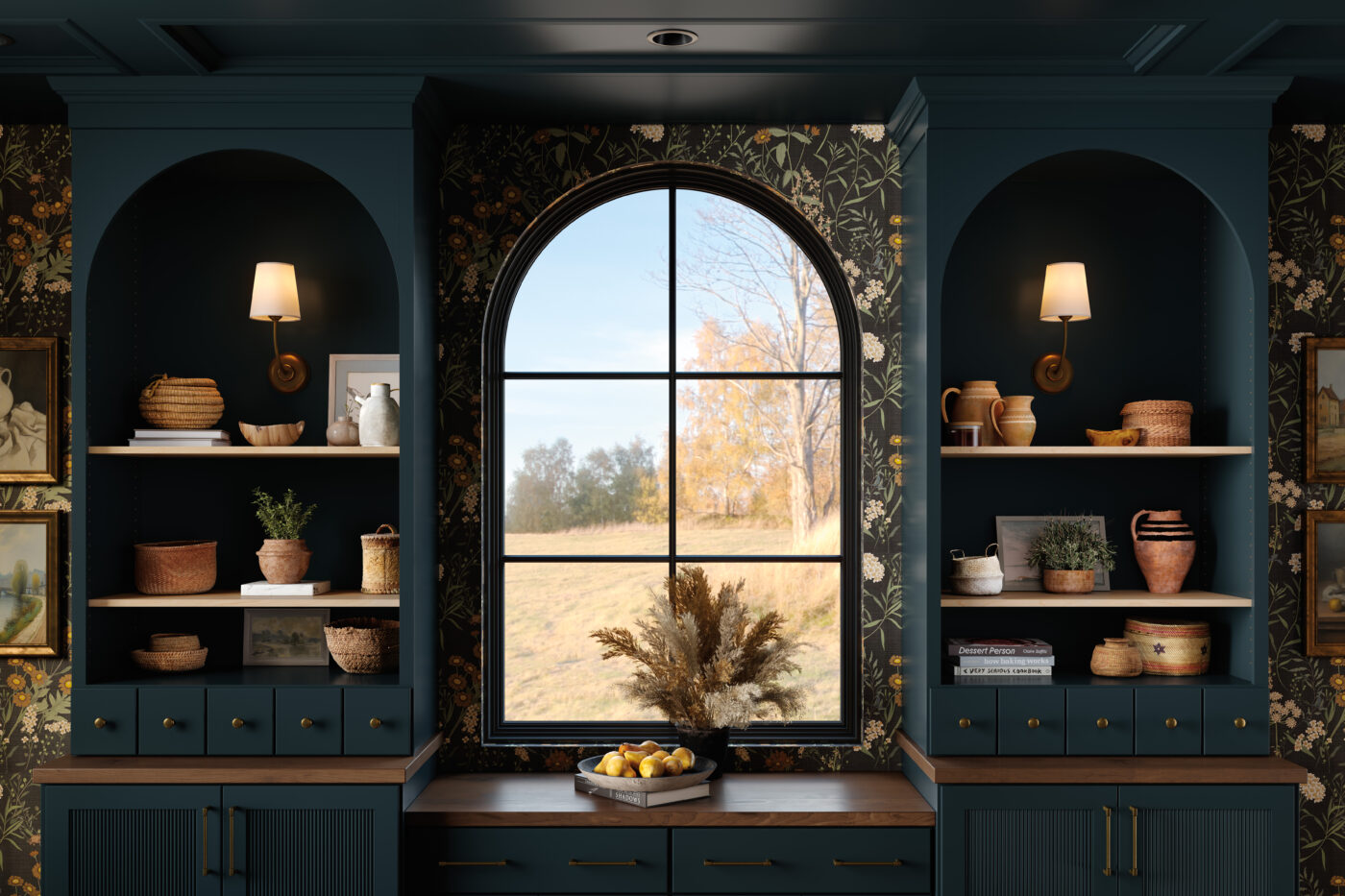 Lush Forest shown on the reeded Shoshone doorstyle 