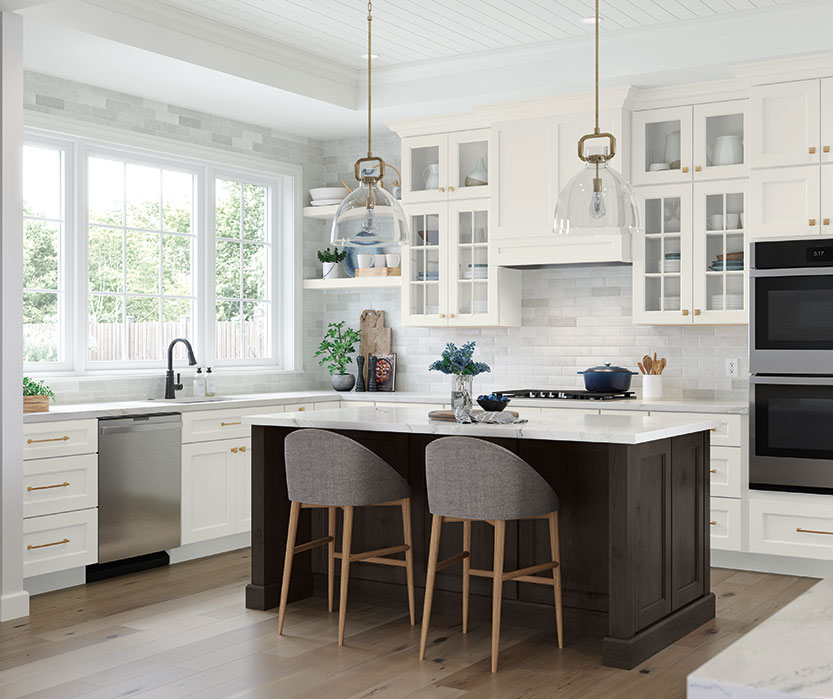 Traditional Cabinets in Two-Toned Kitchen