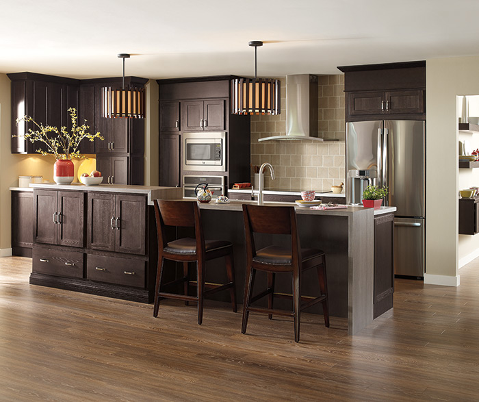 Dark Finish Modern Kitchen Cabinets