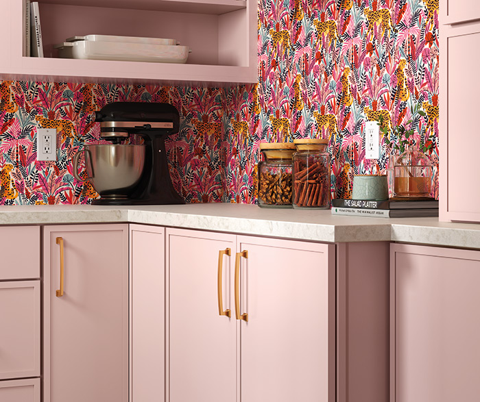 Color By Number Pink Pantry Cabinets