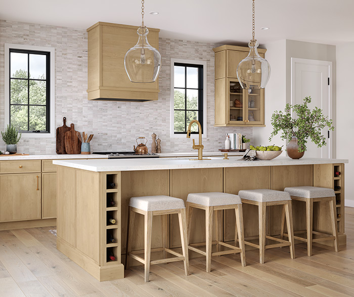 Light Brown Cabinets in Transitional Kitchen