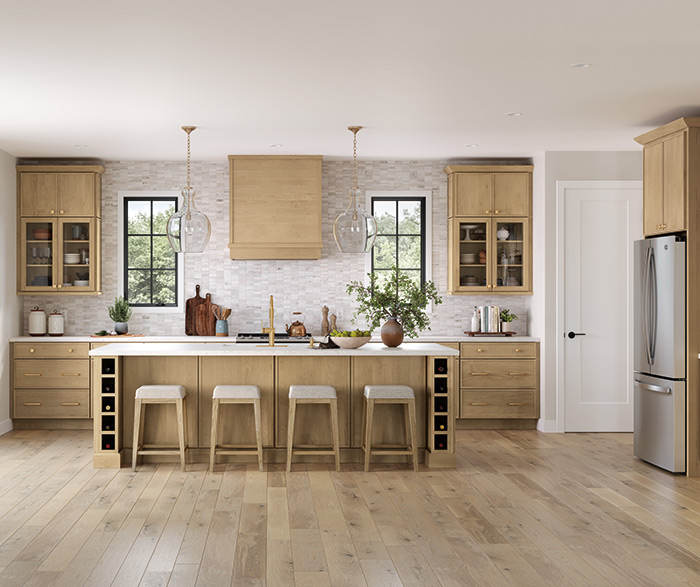 Transitional Woodtone Kitchen Cabinets