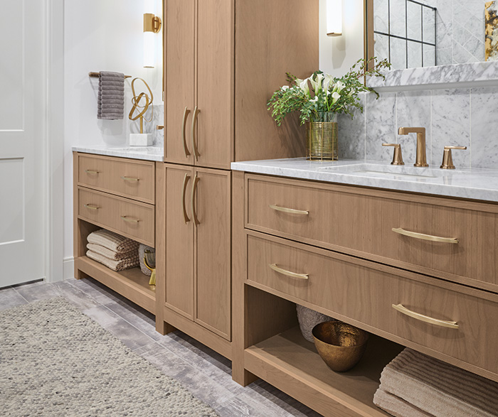 Casual Cherry Woodtone Bathroom Cabinets
