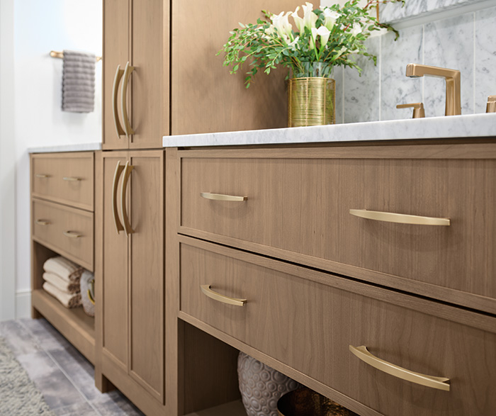 Casual Cherry Woodtone Bathroom Cabinets