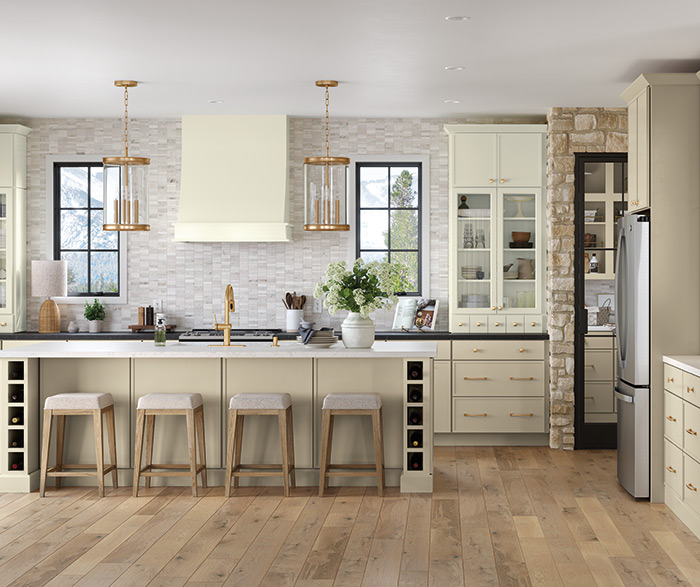 Neutral Cabinet Paint Colors in a Transitional Kitchen