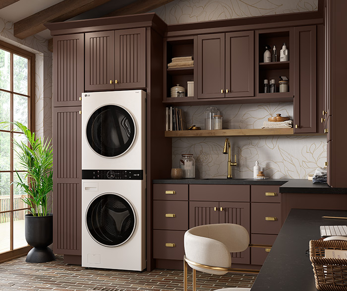 Sophisticated Elegance: A Dual-Function Space in Dark Brown Hues