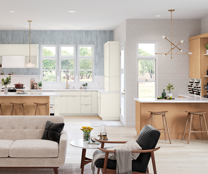 rossi maple starlight and jules white oak wafer kitchen
