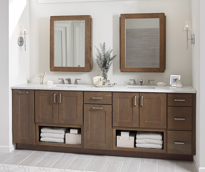 Breman Shaker style bathroom cabinets in Cherry Morel