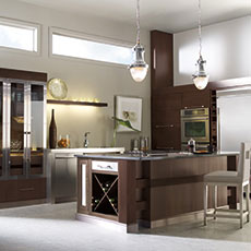 Walnut kitchen cabinets from MasterBrand